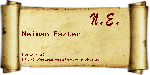 Neiman Eszter névjegykártya